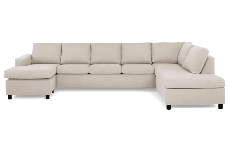 Crazy 5-sits Högervänd U-formad X-Large Soffa med Divan och Schäslong i Tyg - Beige - Products - Möbler - Soffa - U-soffa