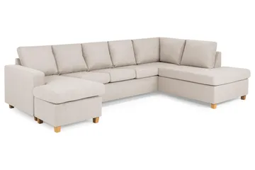 Crazy 5-sits Högervänd U-formad X-Large Soffa med Divan och Schäslong i Tyg - Beige - Products - Möbler - Soffa - U-soffa