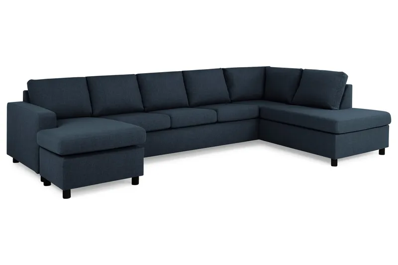 Crazy 5-sits Högervänd U-formad X-Large Soffa med Divan och Schäslong i Tyg - Blå - Products - Möbler - Soffa - U-soffa