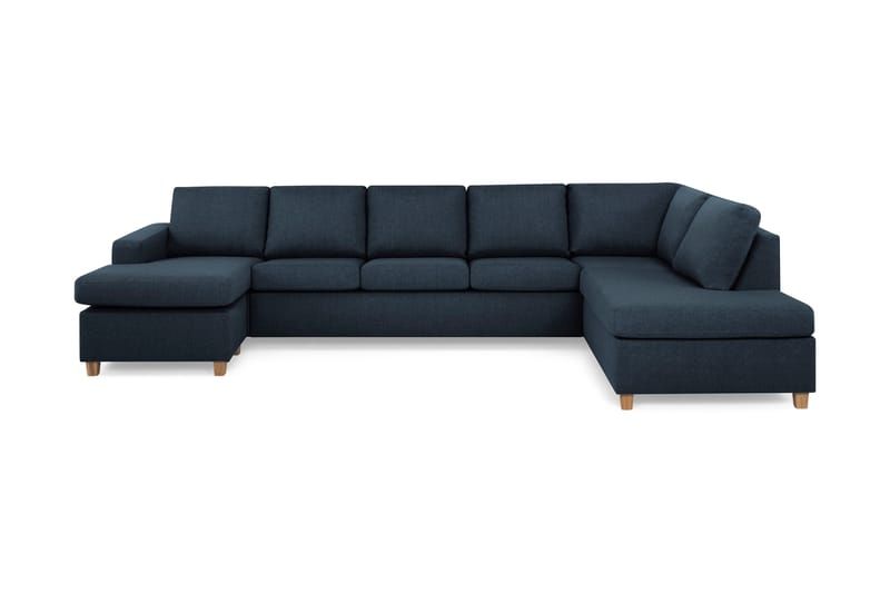 Crazy 5-sits Högervänd U-formad X-Large Soffa med Divan och Schäslong i Tyg - Blå - Products - Möbler - Soffa - U-soffa