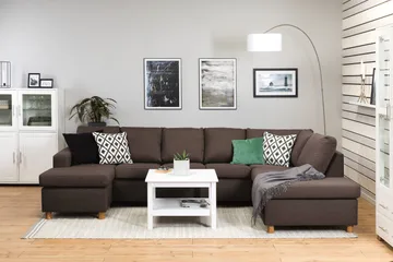 Crazy 5-sits Högervänd U-formad X-Large Soffa med Divan och Schäslong i Tyg - Brun - Products - Möbler - Soffa - U-soffa