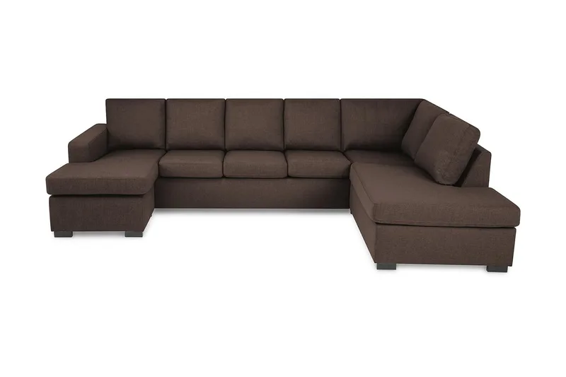 Crazy 5-sits Högervänd U-formad X-Large Soffa med Divan och Schäslong i Tyg - Brun - Products - Möbler - Soffa - U-soffa