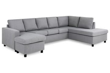 Crazy 5-sits Högervänd U-formad X-Large Soffa med Divan och Schäslong i Tyg - Grå - Products - Möbler - Soffa - U-soffa