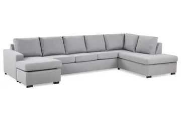 Crazy 5-sits Högervänd U-formad X-Large Soffa med Divan och Schäslong i Tyg - Grå - Products - Möbler - Soffa - U-soffa