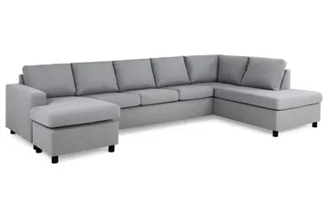 Crazy 5-sits Högervänd U-formad X-Large Soffa med Divan och Schäslong i Tyg - Grå - Products - Möbler - Soffa - U-soffa