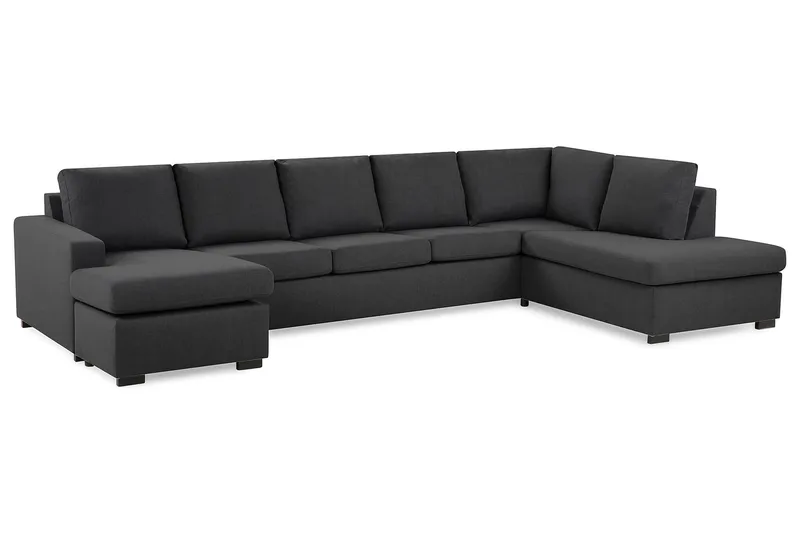 Crazy 5-sits Högervänd U-formad X-Large Soffa med Divan och Schäslong i Tyg - Mörkgrå - Products - Möbler - Soffa - U-soffa