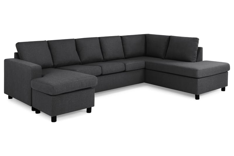 Crazy 5-sits Högervänd U-formad X-Large Soffa med Divan och Schäslong i Tyg - Mörkgrå - Products - Möbler - Soffa - U-soffa