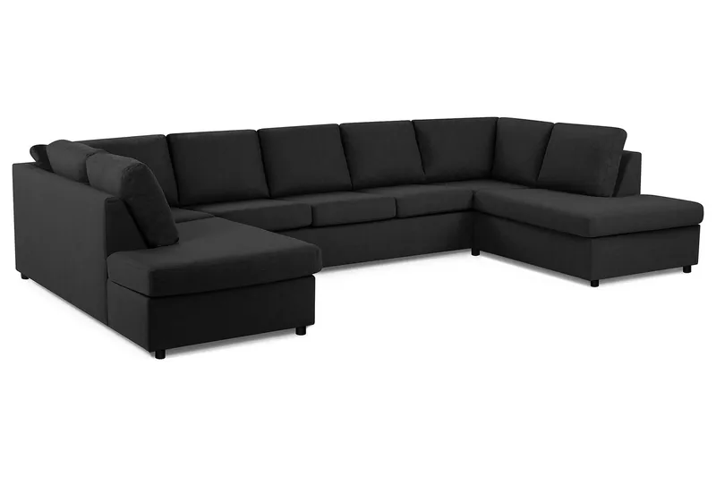 Crazy 5-sits U-formad Soffa med dubbelschäslong i Tyg - Antracit - Products - Möbler - Soffa - U-soffa