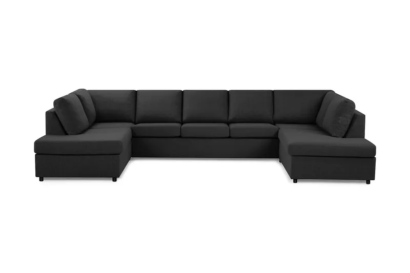 Crazy 5-sits U-formad Soffa med dubbelschäslong i Tyg - Antracit - Products - Möbler - Soffa - U-soffa