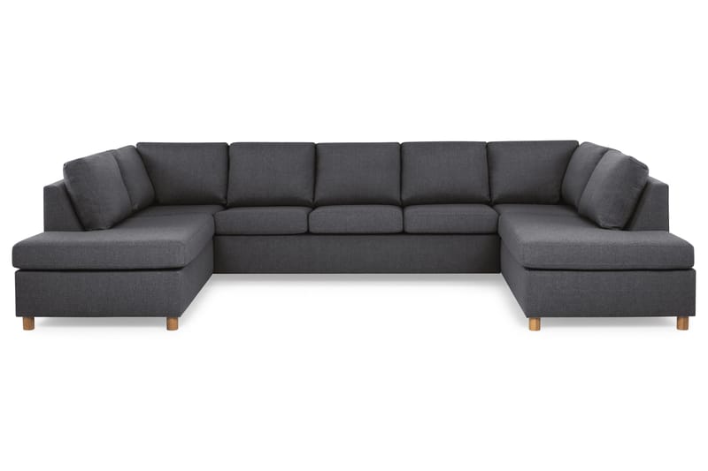 Crazy 5-sits U-formad Soffa med dubbelschäslong i Tyg, Mörkgrå