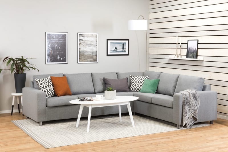 Crazy 5-sits Vändbar L-formad Large Hörnsoffa i Tyg - Grå - Products - Möbler - Soffa - Hörnsoffa