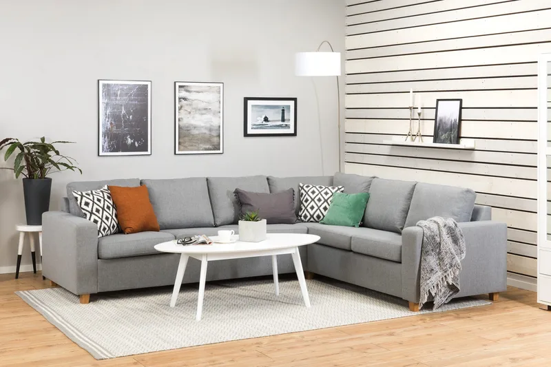 Crazy 5-sits Vändbar L-formad Large Hörnsoffa i Tyg - Grå - Products - Möbler - Soffa - Hörnsoffa