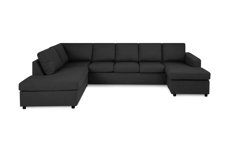 Crazy 5-sits Vänstervänd U-formad Soffa med Divan och Schäslong i Tyg, Antracit