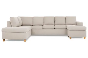 Crazy 5-sits Vänstervänd U-formad Soffa med Divan och Schäslong i Tyg - Beige - Products - Möbler - Soffa - U-soffa