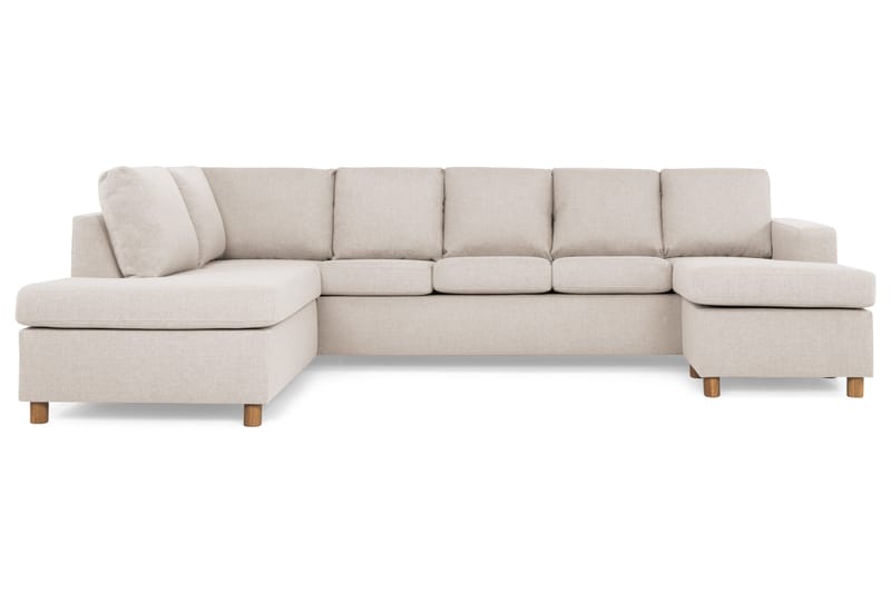 Crazy 5-sits Vänstervänd U-formad Soffa med Divan och Schäslong i Tyg - Beige - Products - Möbler - Soffa - U-soffa