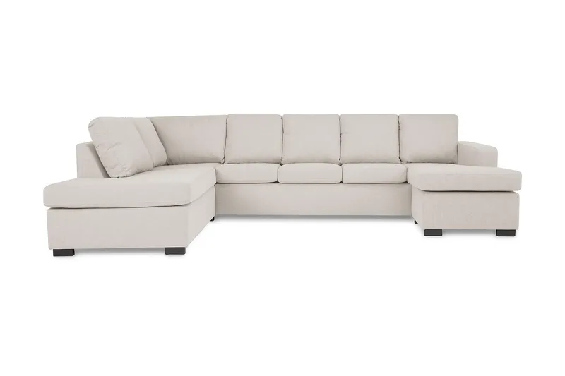 Crazy 5-sits Vänstervänd U-formad Soffa med Divan och Schäslong i Tyg - Beige - Products - Möbler - Soffa - U-soffa