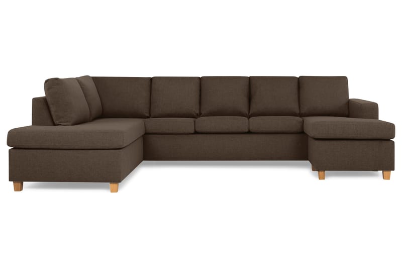 Crazy 5-sits Vänstervänd U-formad Soffa med Divan och Schäslong i Tyg - Brun - Products - Möbler - Soffa - U-soffa