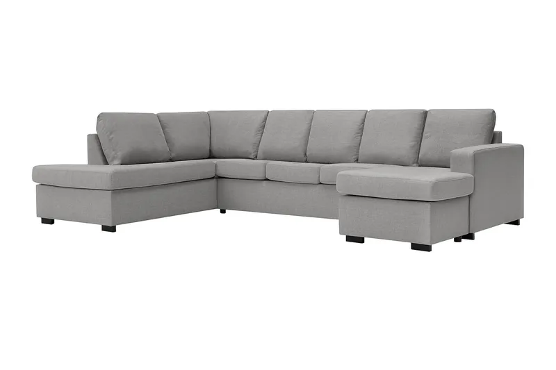 Crazy 5-sits Vänstervänd U-formad Soffa med Divan och Schäslong i Tyg - Grå - Products - Möbler - Soffa - U-soffa