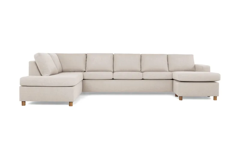 Crazy 5-sits Vänstervänd U-formad X-Large Soffa med Divan och Schäslong i Tyg - Beige - Products - Möbler - Soffa - U-soffa