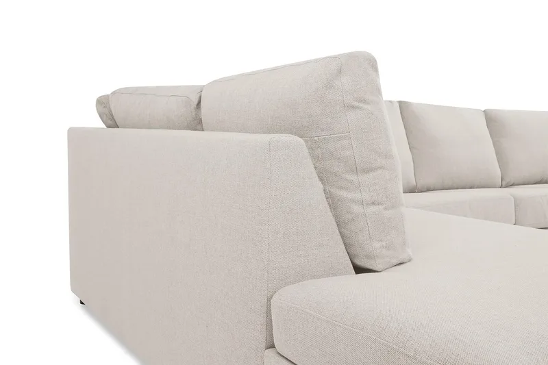 Crazy 5-sits Vänstervänd U-formad X-Large Soffa med Divan och Schäslong i Tyg - Beige - Products - Möbler - Soffa - U-soffa
