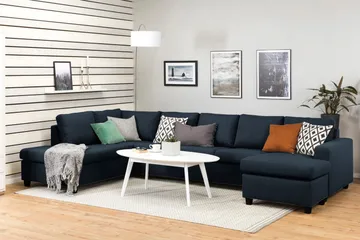 Crazy 5-sits Vänstervänd U-formad X-Large Soffa med Divan och Schäslong i Tyg - Blå - Products - Möbler - Soffa - U-soffa