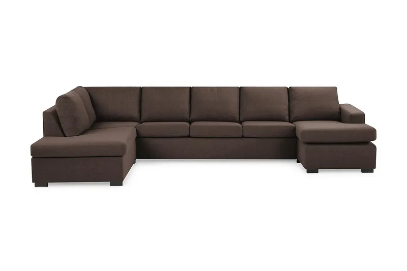 Crazy 5-sits Vänstervänd U-formad X-Large Soffa med Divan och Schäslong i Tyg - Brun - Products - Möbler - Soffa - U-soffa