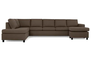 Crazy 5-sits Vänstervänd U-formad X-Large Soffa med Divan och Schäslong i Tyg - Brun - Products - Möbler - Soffa - U-soffa