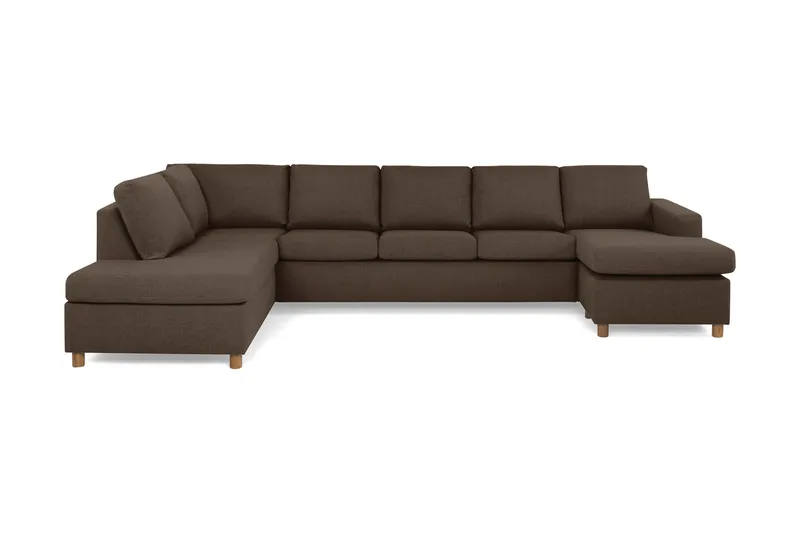 Crazy 5-sits Vänstervänd U-formad X-Large Soffa med Divan och Schäslong i Tyg - Brun - Products - Möbler - Soffa - U-soffa