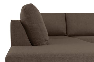 Crazy 5-sits Vänstervänd U-formad X-Large Soffa med Divan och Schäslong i Tyg - Brun - Products - Möbler - Soffa - U-soffa