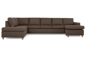Crazy 5-sits Vänstervänd U-formad X-Large Soffa med Divan och Schäslong i Tyg - Brun - Products - Möbler - Soffa - U-soffa