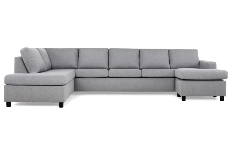 Crazy 5-sits Vänstervänd U-formad X-Large Soffa med Divan och Schäslong i Tyg - Grå - Products - Möbler - Soffa - U-soffa