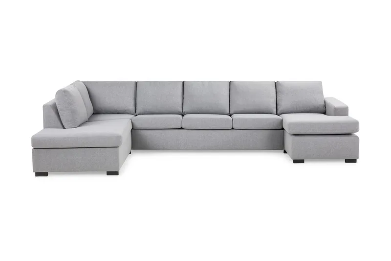 Crazy 5-sits Vänstervänd U-formad X-Large Soffa med Divan och Schäslong i Tyg - Grå - Products - Möbler - Soffa - U-soffa