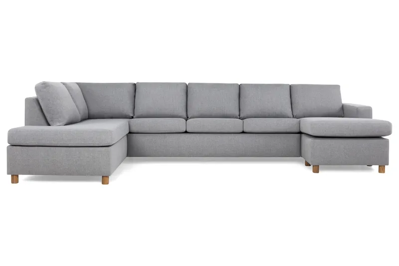 Crazy 5-sits Vänstervänd U-formad X-Large Soffa med Divan och Schäslong i Tyg - Grå - Products - Möbler - Soffa - U-soffa
