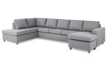 Crazy 5-sits Vänstervänd U-formad X-Large Soffa med Divan och Schäslong i Tyg - Grå - Products - Möbler - Soffa - U-soffa