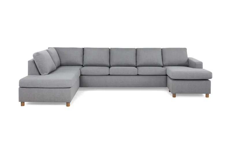Crazy 5-sits Vänstervänd U-formad X-Large Soffa med Divan och Schäslong i Tyg - Grå - Products - Möbler - Soffa - U-soffa
