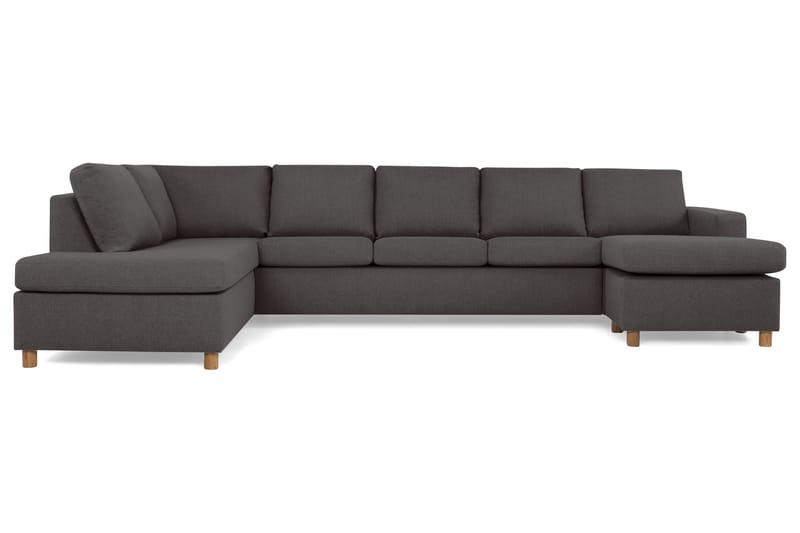 Crazy 5-sits Vänstervänd U-formad X-Large Soffa med Divan och Schäslong i Tyg - Mörkgrå - Products - Möbler - Soffa - U-soffa