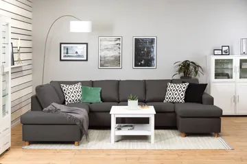 Crazy 5-sits Vänstervänd U-formad X-Large Soffa med Divan och Schäslong i Tyg - Mörkgrå - Products - Möbler - Soffa - U-soffa