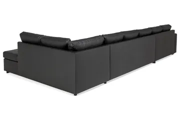 Crazy 6-sits Högervänd U-formad XX-Large Soffa med Divan och Schäslong i Konstläder - Svart - Products - Möbler - Soffa - U-soffa