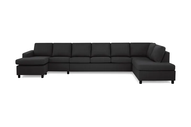 Crazy 6-sits Högervänd U-formad XX-Large Soffa med Divan och Schäslong i Tyg - Antracit - Products - Möbler - Soffa - U-soffa