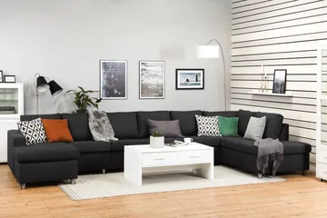 Crazy 6-sits Högervänd U-formad XX-Large Soffa med Divan och Schäslong i Tyg - Antracit - Products - Möbler - Soffa - U-soffa