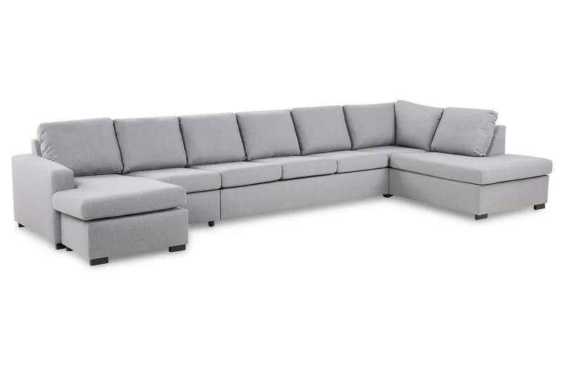 Crazy 6-sits Högervänd U-formad XX-Large Soffa med Divan och Schäslong i Tyg - Grå - Products - Möbler - Soffa - U-soffa