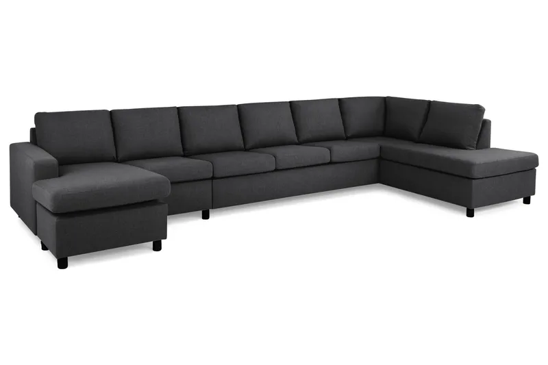 Crazy 6-sits Högervänd U-formad XX-Large Soffa med Divan och Schäslong i Tyg - Mörkgrå - Products - Möbler - Soffa - U-soffa