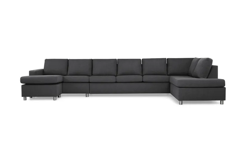 Crazy 6-sits Högervänd U-formad XX-Large Soffa med Divan och Schäslong i Tyg - Mörkgrå - Products - Möbler - Soffa - U-soffa