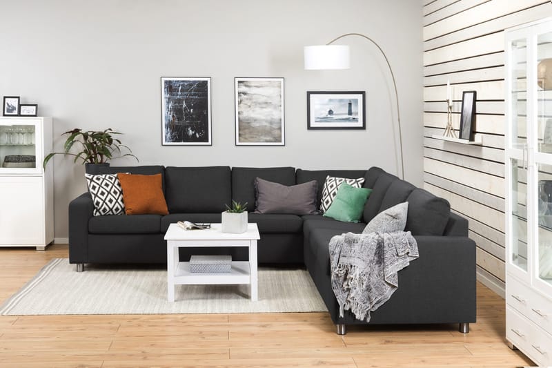 Crazy 6-sits Vändbar L-formad X-Large Hörnsoffa i Tyg - Antracit - Products - Möbler - Soffa - Hörnsoffa