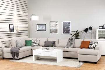 Crazy 6-sits Vänstervänd U-formad XX-Large Soffa med Divan och Schäslong i Tyg - Beige - Products - Möbler - Soffa - U-soffa