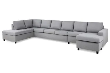 Crazy 6-sits Vänstervänd U-formad XX-Large Soffa med Divan och Schäslong i Tyg - Grå - Products - Möbler - Soffa - U-soffa