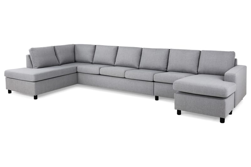 Crazy 6-sits Vänstervänd U-formad XX-Large Soffa med Divan och Schäslong i Tyg - Grå - Products - Möbler - Soffa - U-soffa