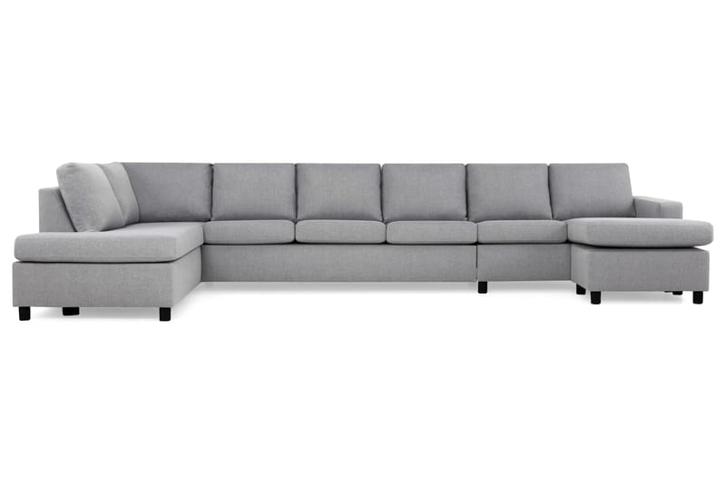 Crazy 6-sits Vänstervänd U-formad XX-Large Soffa med Divan och Schäslong i Tyg - Grå - Products - Möbler - Soffa - U-soffa