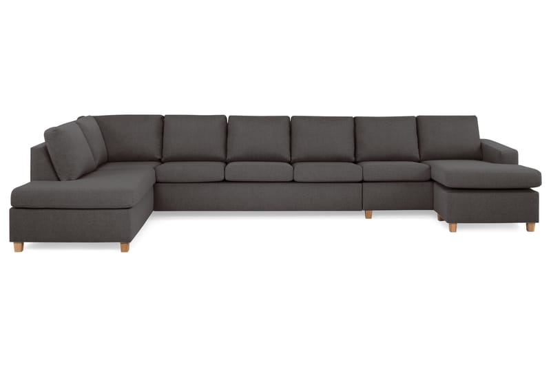 Crazy 6-sits Vänstervänd U-formad XX-Large Soffa med Divan och Schäslong i Tyg - Mörkgrå - Products - Möbler - Soffa - U-soffa