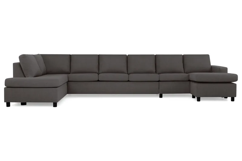 Crazy 6-sits Vänstervänd U-formad XX-Large Soffa med Divan och Schäslong i Tyg - Mörkgrå - Products - Möbler - Soffa - U-soffa